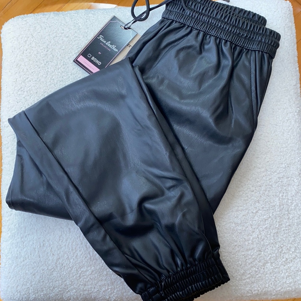 Vegan leather jogger